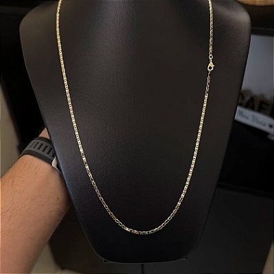 Corrente Piastrine 2mm – Escolha o Tamanho 50, 60 ou 70cm – Banhada a Ouro 18K