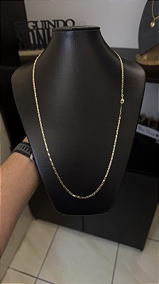 CORRENTE PIASTRINE CHAPA ( 2mm - 50, 60cm ou 70cm) - BANHADO A OURO 18k