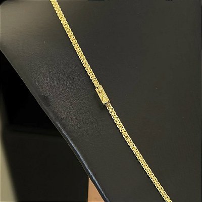 Corrente Cadeado Duplo 3mm – Escolha o Tamanho 60 ou 70cm – Banhada a Ouro 18K