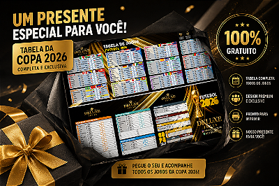 Tabela Oficial da Copa 2026 – Brinde Exclusivo Deluxe