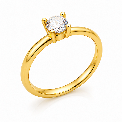 Anel com Zircônia – Banho de Ouro 18K