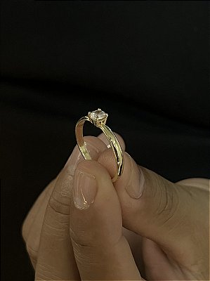 Anel com Zircônia – Banho de Ouro 18K