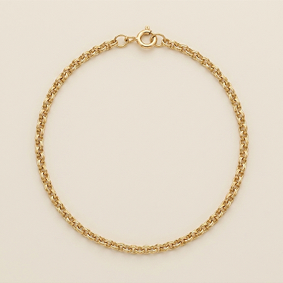 Pulseira Elo Português 2mm 20cm – Banhada a Ouro 18K