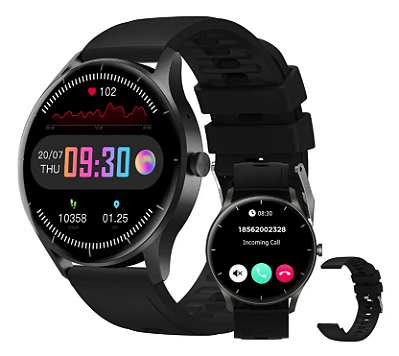 Smartwatch PEJE ZW02 Premium à Prova d'Água – Tela Touch AMOLED, Chamadas Bluetooth e Conexão Strava