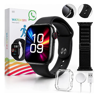 Smartwatch S11 Série 11 46mm Premium – Tela AMOLED 2.07", Responde WhatsApp, NFC e ECG