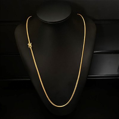 Corrente Escama de Peixe 3mm 70cm – Banho Ouro 18k