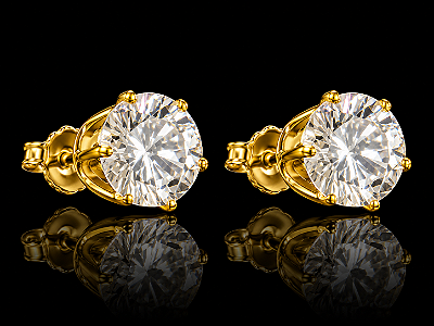 Brinco Ponto de Luz Solitário com Zircônia Redonda Grande – Banho Ouro 18k
