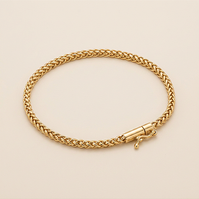 Pulseira peruana 3mm 21cm – Banhada a Ouro 18K