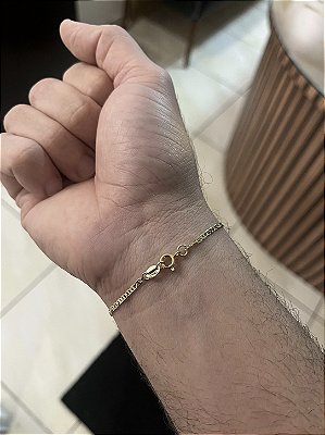 Pulseira Piastrine 2mm 21cm – Banho Ouro 18k
