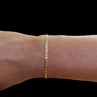 PULSEIRA PIASTRINI FECHO LAGOSTA( 2mm - 2G - 19 CM) - BANHADO A OURO 18K