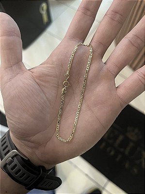 Pulseira Piastrine 2mm 21cm – Banho Ouro 18k