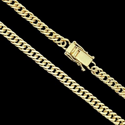 CORRENTE LACRAIA  FECHO GAVETA (7mm - 67g - 70cm) FECHO COM MARCAÇÃO 750 - BANHADO A OURO 18K.