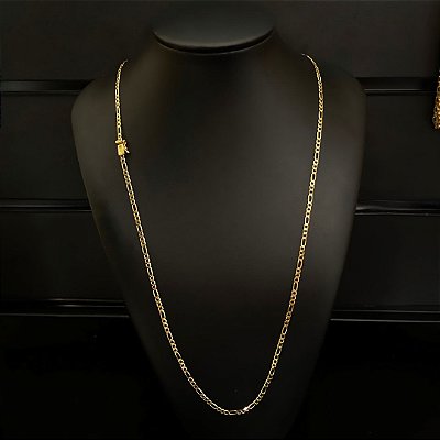 CORRENTE 3X1 FECHO GAVETA  (3mm) 60cm ou 70cm - BANHADA A OURO 18K