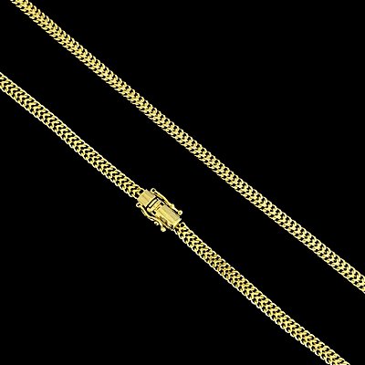 Corrente Grumet Dupla 4mm 70cm – Banho Ouro 18k