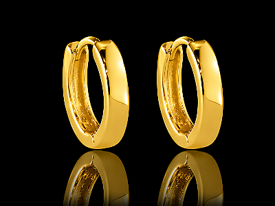 Brinco Argola Lisa Geométrica – Banho Ouro 18k
