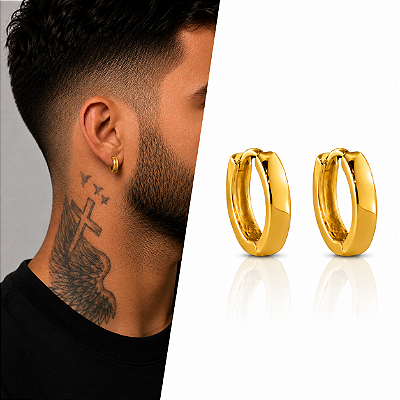 Brinco Argola Lisa Geométrica – Banhado a Ouro 18K