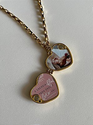 Relicário Love Dourado