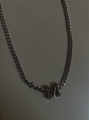 Choker Inicial Única Prata