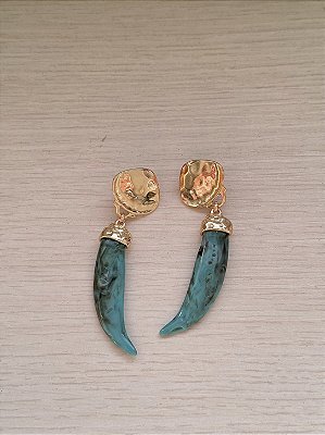 Brinco Dente Turquesa