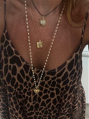 Colar Sol Fio Marrom