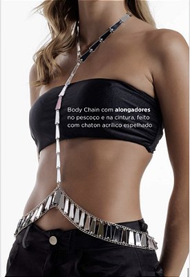 BodyChain Espelhado Prata