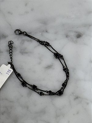 Pulseira Dupla Ródio Negro