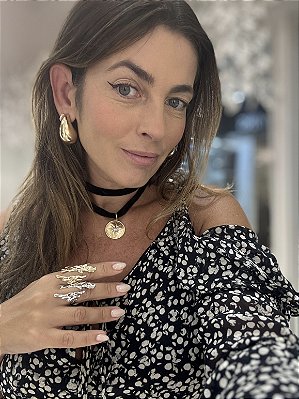 Choker Veludo Bússola