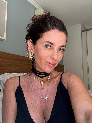 Colar Tecido Pingentes Mar