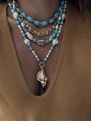 Colar Sereia Turquesa