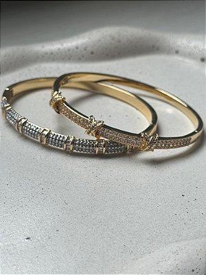 Bracelete X Cravejado