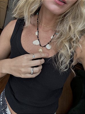 Colar Fio Mix de Pingentes