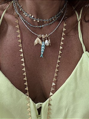 Colar Fio Peixe Charms