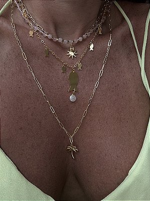 Colar Duplo Longo Coqueiro