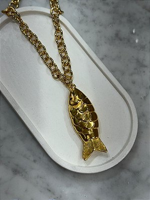 Colar Longo Peixe Luz Gold