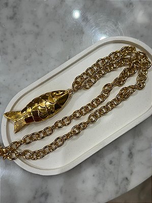 Colar Longo Peixe Luz Gold