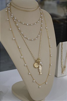 Colar Pérola Longo Bolinhas