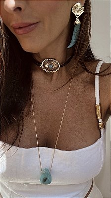 Choker Fio Boho com Turquesa