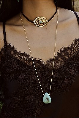 Choker Fio Boho com Turquesa