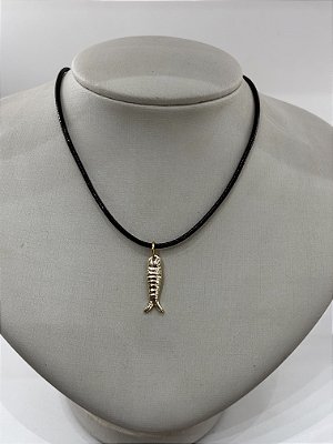 Choker Fio Couro Peixe