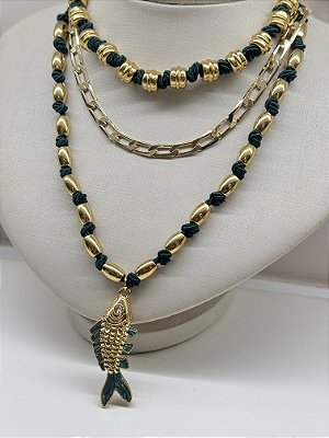 Colar Entremeios Cubo Verde