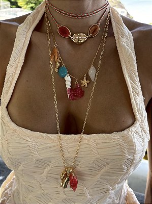 Colar Longo Peixe Corais