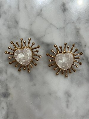 Brinco Coração Madrepérola