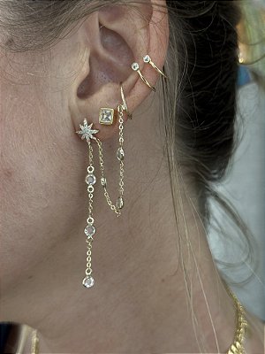 Brinco Estrela com Piercing