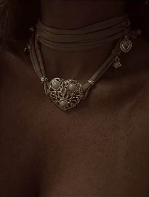 Fio Tecido Coração Medalhas