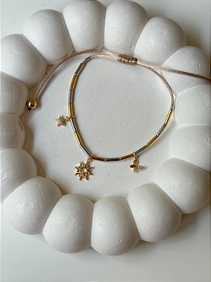 Pulseira Bicolor Canutilho Pingentes