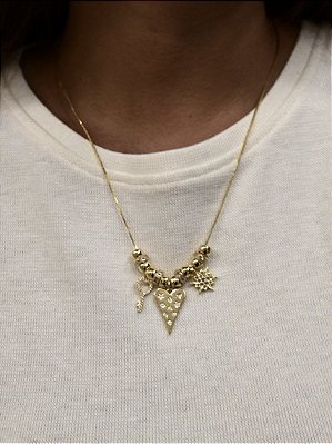 Colar Gravatinha Golden Key