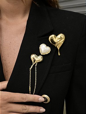 Broche Coração Madrepérola