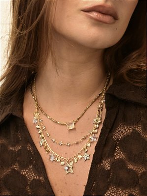 Colar Ouro Vintage Estrelas