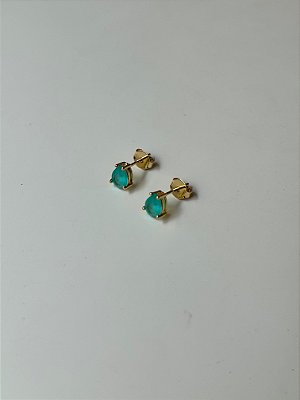Brinco Gota Pedra Turquesa