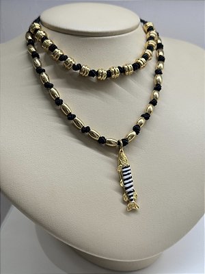 Compre Junto: Choker Trama + Colar Entremeio Sardinha Preto